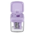 APONTADOR COM DEPOSITO 1 FURO FABER MINIBOX TONS PASTEL COR ROXO