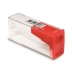 APONTADOR COM DEPOSITO 1 FURO FABER TRANSPARENTE COR VERMELHO