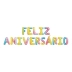 BALAO METALIZADO FELIZ ANIVERSARIO ARCO-IRIS MAKE+
