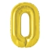 BALAO METALIZADO 100CM NUMERO 0 DOURADO MAKE+