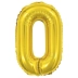 BALAO METALIZADO 40CM NUMERO 0 DOURADO MAKE+