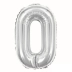BALAO METALIZADO 40CM NUMERO 0 PRATA MAKE+