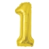 BALAO METALIZADO 100CM NUMERO 1 DOURADO MAKE+
