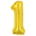 BALAO METALIZADO NUMERO 1 DOURADO 40CM MAKE+