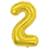 BALAO METALIZADO 40CM NUMERO 2 DOURADO MAKE+