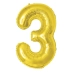 BALAO METALIZADO 100CM NUMERO 3 DOURADO MAKE+