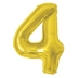 BALAO METALIZADO 100CM NUMERO 4 DOURADO MAKE+