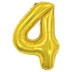 BALAO METALIZADO 40CM NUMERO 4 DOURADO MAKE+