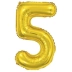 BALAO METALIZADO 40CM NUMERO 5 DOURADO MAKE+