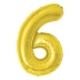 BALAO METALIZADO 100CM NUMERO 6 DOURADO MAKE+