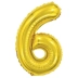 BALAO METALIZADO 40CM NUMERO 6 DOURADO MAKE+