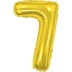 BALAO METALIZADO NUMERO 7 DOURADO 40CM MAKE+