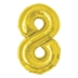 BALAO METALIZADO 100CM NUMERO 8 DOURADO MAKE+