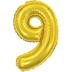 BALAO METALIZADO 40CM NUMERO 9 DOURADO MAKE+