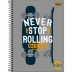 CADERNO 1 MATERIA CPD PEPPER MASCULINO 80FLS CAPA NEVER STOP ROLLING