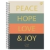 CADERNO 10 MATERIAS CPD CRISTO 160FLS REF. 10171 CAPA PEACE HOPE LOVE E JOY