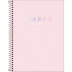 CADERNO 10 MATERIAS CPD HAPPY 160FLS CAPA ROSA
