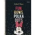 CADERNO 10 MATERIAS CPD MINNIE 160FLS CAPA FUN BOWS, POLKA DOTS