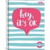 CADERNO 10 MATERIAS CPD PEPPER FEMININO 160FLS CAPA HEY, ITS OK