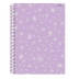 CADERNO 10 MATERIAS CPD LAVENDER 160FLS SD REF. 10241 CAPA FLORZINHAS LILÁS