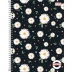 CADERNO 16 MATERIAS CPD PEPPER FEMININO 256FLS CAPA FLORES PRETO