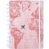 CADERNO INTELIGENTE GRANDE 80FLS MAPA MUNDI ROSA REF. CIGD4107