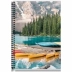 CADERNO PEQUENO ESPIRAL CPM 48FLS NEW PAUTA BRANCA CAPA LAGO COM CANOAS