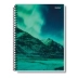 CADERNO PEQUENO ESPIRAL CPM 48FLS NEW PAUTA BRANCA CAPA MONTANHA CAPA VERDE