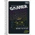 CADERNO PEQUENO ESPIRAL CPM 96FLS MAIS + TILIBRA. CAPA GAMER BORN TO PLAY