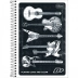 CADERNO PEQUENO ESPIRAL CPM 96FLS MAIS + TILIBRA. CAPA GUITARRA