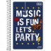 CADERNO PEQUENO ESPIRAL CPM 96FLS MAIS + TILIBRA. CAPA MUSIC IS FUN