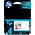 CARTUCHO DE TINTA ORIGINAL HP 670 MAGENTA