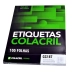 ETIQUETAS COLACRIL CARTA CC187 80 P/FOLHA 12,7X44,4MM