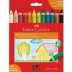 GIZ DE CERA 12 CORES FABER C/ APONTADOR REF. 141412