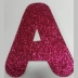 LETRA EM EVA COM GLITTER - A - 12CM PINK