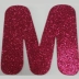 LETRA EM EVA COM GLITTER - M - 12CM PINK