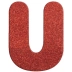LETRA EM EVA COM GLITTER - U - 12CM VERMELHO