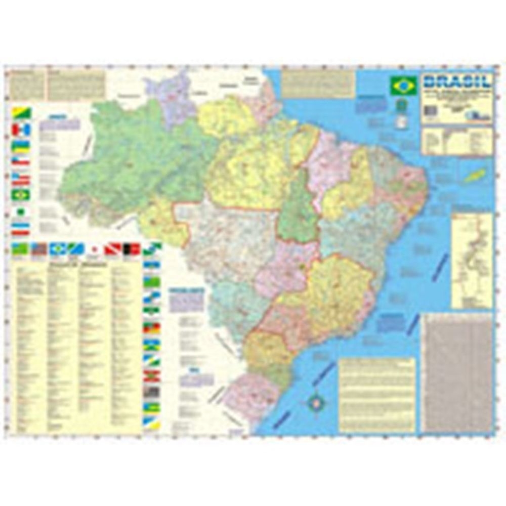 MAPA DO BRASIL POLITICO/RODOVIARIO MULTIMAPAS na Papelaria MC Papéis